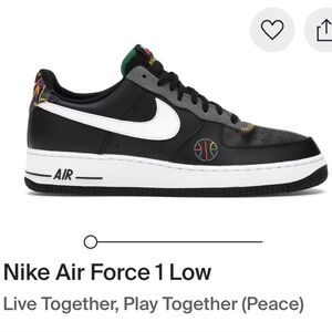 Nike Air Force 1 Low Rare Live Together, Play Together (Peace) Mens 7.5 Womens 9
